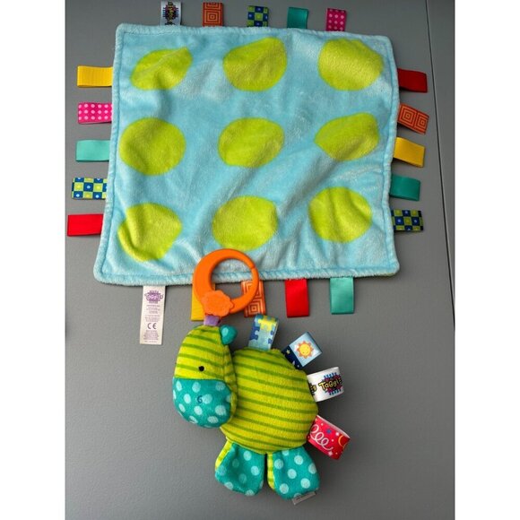 Taggies Baby Lovey Blanket & Plush Toy Set Soft & Colorful With Tags - Picture 1 of 7